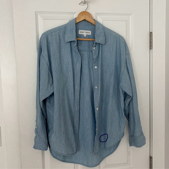 Aritzia Denim Forum The Jane long sleeve shirt Button Down chambray size medium - Picture 7 of 15